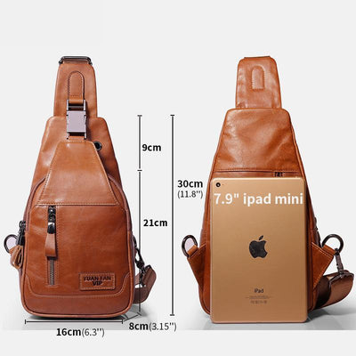 Vintage Genuine Leather Multi-function Sling Bag