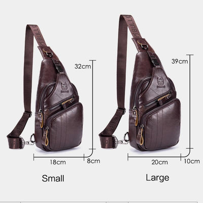 Genuine Leather Vintage Multifunction Sling Bag