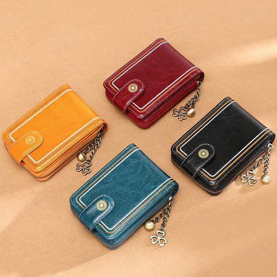 Genuine Leather RFID Multi-Slots Wallet Purse
