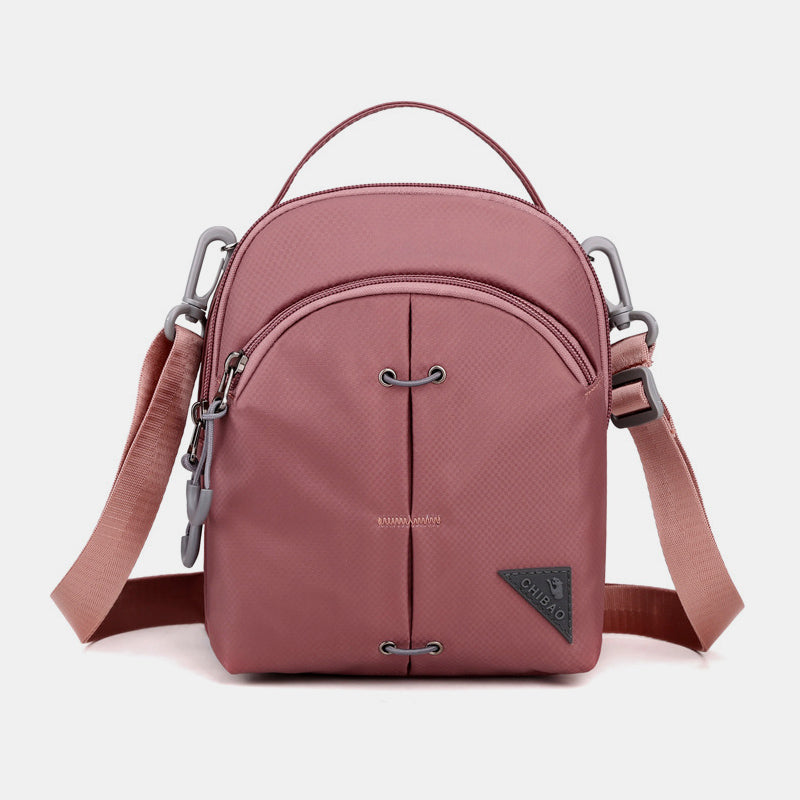 Double Layer Nylon Small Womens Mens Crossbody Bag Waterproof Lightweight Purse