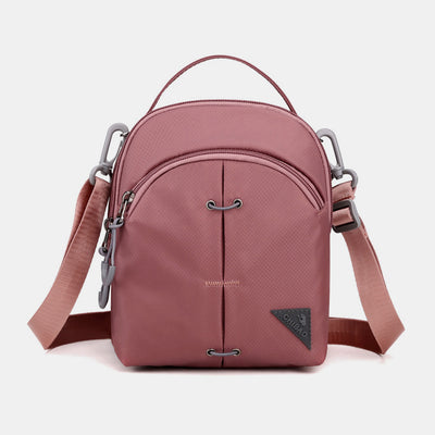 Double Layer Nylon Small Womens Mens Crossbody Bag Waterproof Lightweight Purse