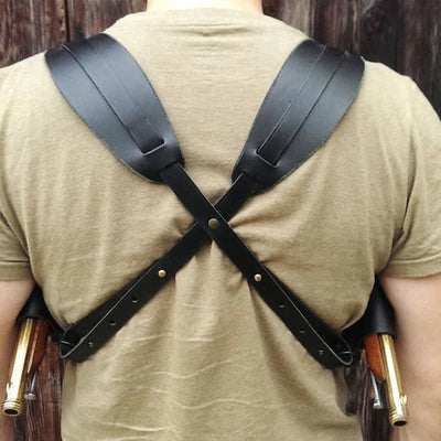 Retro Medieval Leather Shoulder Holster Adjustable Underarm Double Shoulder Bag