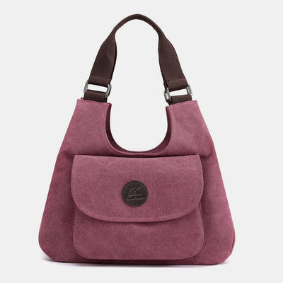 Multi-Pocket Hobo Handbag Casual Canvas Tote Purse Shoulder Bag