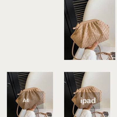 Crossbody Bag For Women Soft Knitted Buckle Design Daily Purse