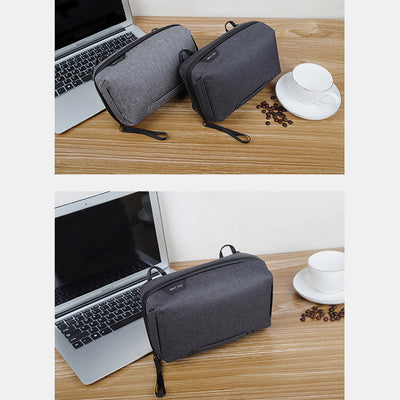 Lightweight Multi-Slot Zipper Storage Pouch Portable Electronics Organizer Makeup Bag