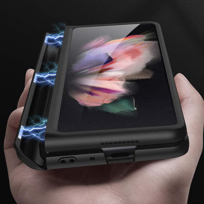 Samsung Galaxy Z Fold 3 Sturdy Phone Case With S-Pen Holder Built-in Magnetic Kickstand
