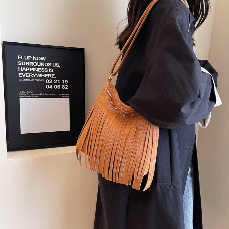Tassel Bag For Women Adjustable Strap Crossbody Bag Shoulder Bag