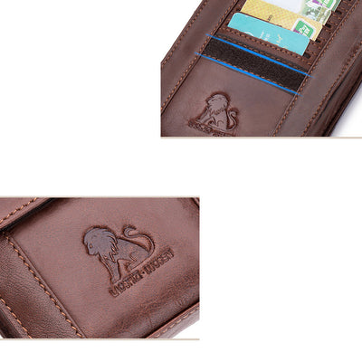 Genuine Leather Wallet Clutch Multi-Slot Waist Bag with Belt Loop Crossbody Strap