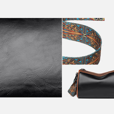 Elegant Vegan Leather Crossbody Bag Classic Solid Color Lady Bag
