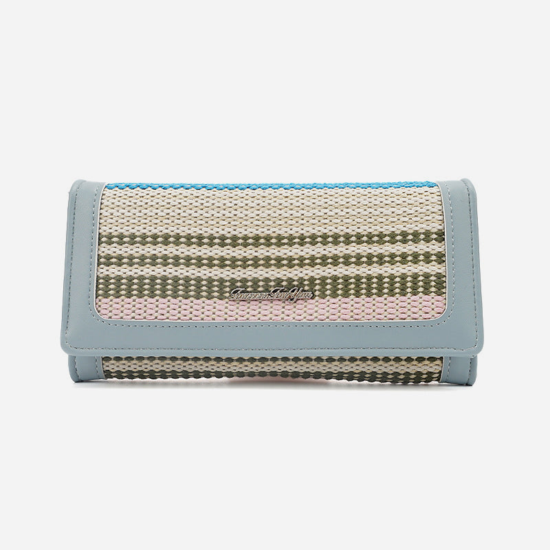 Creative Woven Purse For Women Large Capacity Colorful Wallet