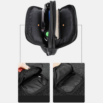 Tactical Waist Bag Belt Loop Phone Bag Pouch Fit 7.5" Cellphone with Crossbody Strap