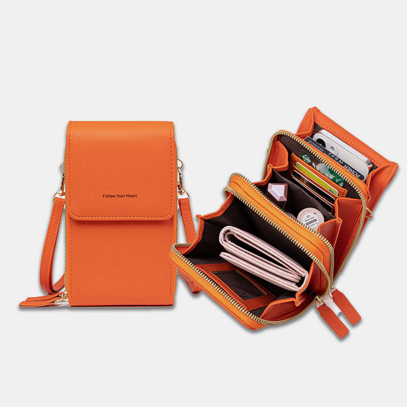Multi-Compartment Phone Bag With Clear Window