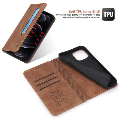 iPhone 13 Pro Max Leather Wallet Case Magnetic Case with Stand Card Slot