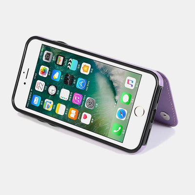 Leather Wallet Phone Case with Card Holder ID Window Compatible with iPhone Samsung