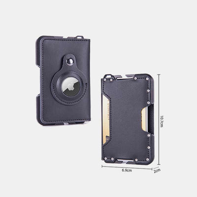 Genuine Leather Bifold Mens Leather Airtag Wallet BFID Blocking Card Holder