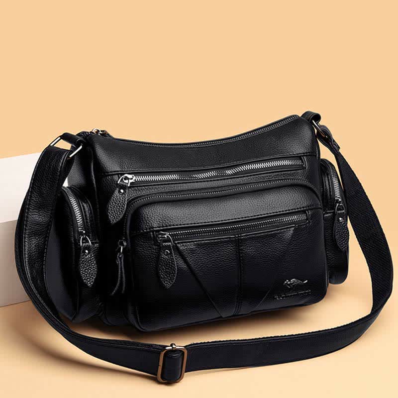 Casual Crossbody Purse for Women Multi-Pocket PU Leather Shoulder Handbag