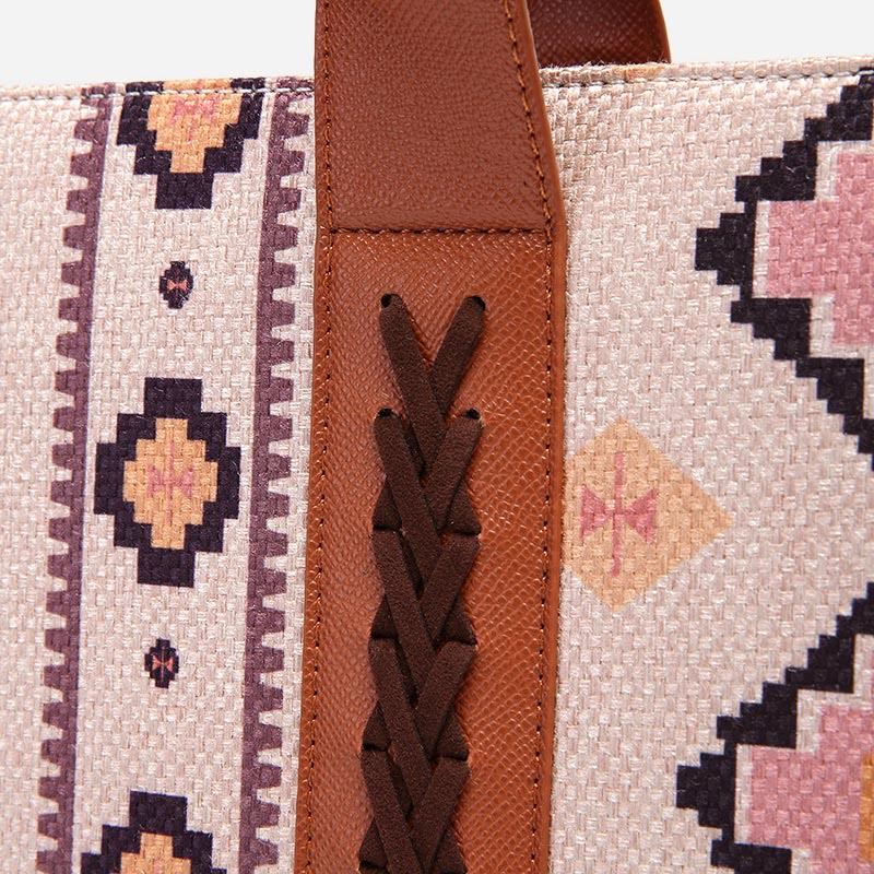 Vintage Linen Cotton Handbag For Women Bohemian Crossbody Tote