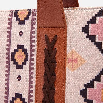Vintage Linen Cotton Handbag For Women Bohemian Crossbody Tote