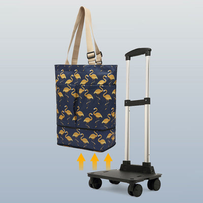 Tote Bag For Women Shopping Folding Removable Wheel Cart