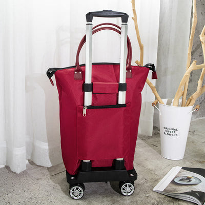 Multifunctional Portable Trolley For Women Detachable Folding Wheel Tote