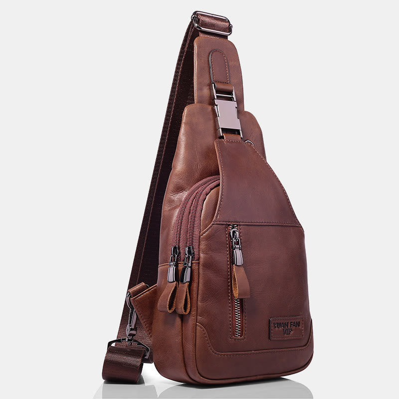 Vintage Genuine Leather Multi-function Sling Bag