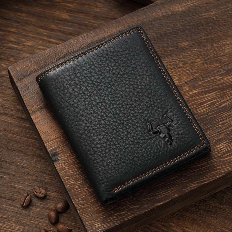 Wallet for Men Vintage Leather Multi-Slot Triple RFID Card Purse