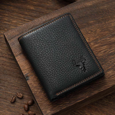 Wallet for Men Vintage Leather Multi-Slot Triple RFID Card Purse
