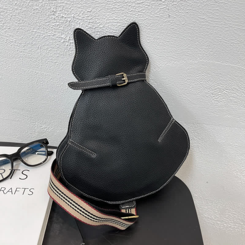 Cute Cat Shaped PU Leather Sling Bag Ladies Crossbody Shoulder Bag