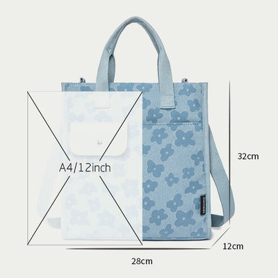 Floral Crossbody Tote For Office Cute Nylon Shoulder Purse
