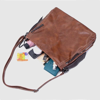 Retro Handbag for Women Large Designer Ladies Hobo Bag Leather Bucket Purse