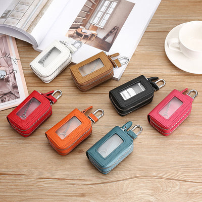 Storage Bag For Men Vintage Cowhide Leather Car Key Bag
