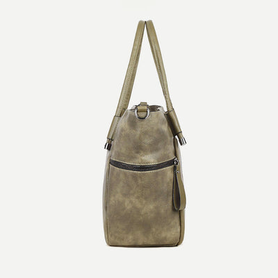 Tote Bag for Women Vintage Large Capacity PU Leather Handbag
