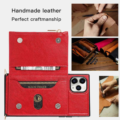 2-IN-1 Phone Case Wallet for iPhone/Samsung with Coin Purse Crossbody Strap