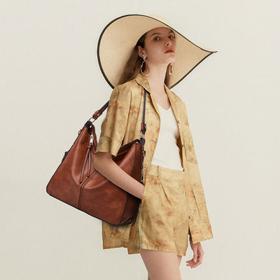 Solid Color Vintage Large Tote