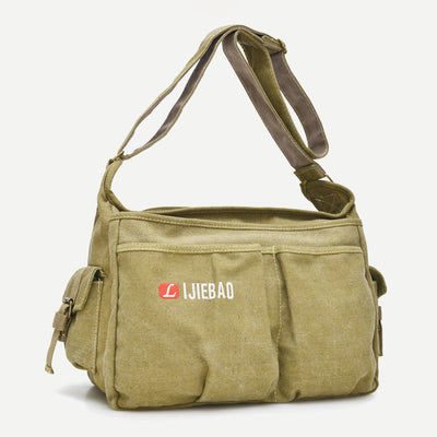 Messenger Bag For Men Vintage Canvas Large Crossbody Kit