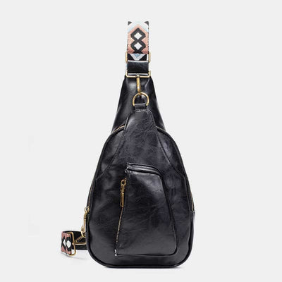 Vintage Soft Leather Sling Bag for Women Large Capacity Shoulder Daypack