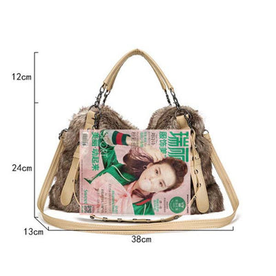 Women's Plush Elegant Shoulder Bag Tote Handbag