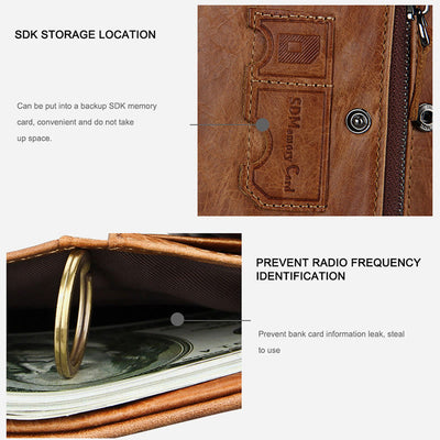 Wallet For Men RFID Multiple Slots Portable Daily Shopping Purse