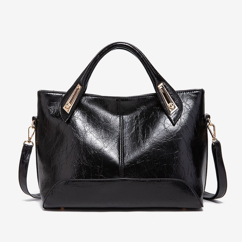 Vintage Tote For Women Wax Genuine Leather Crossbody Bag