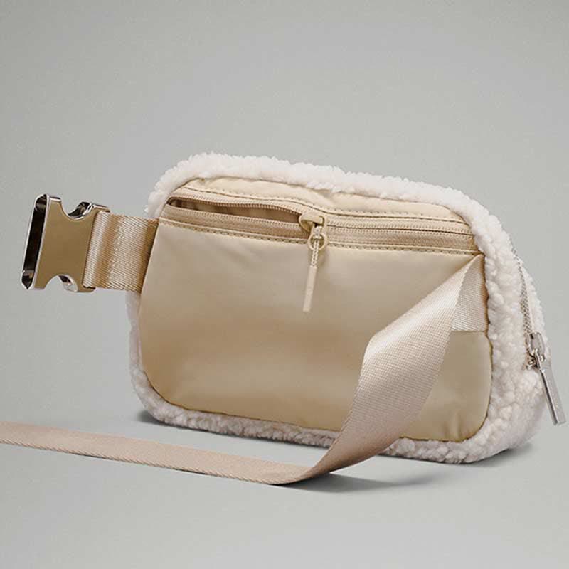Lightweight Waist Bag for Women Men Soft Warm Plush Sling Bag