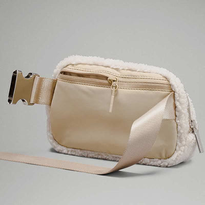 Lightweight Waist Bag for Women Men Soft Warm Plush Sling Bag