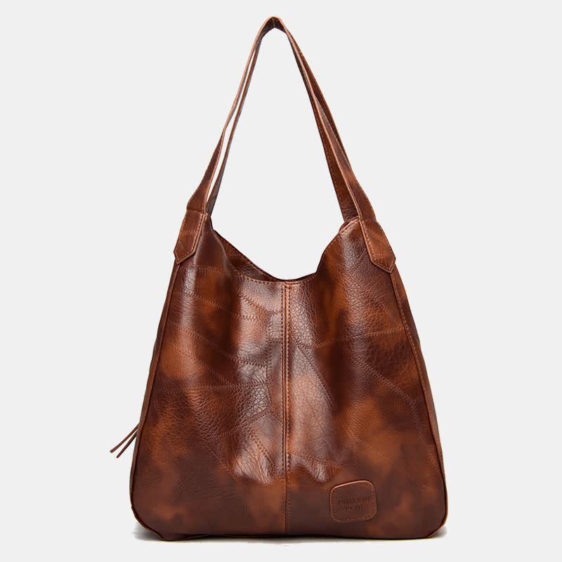 Large Capacity Simply Fashion Shoulder Bag Triple Layer Hobo Bag