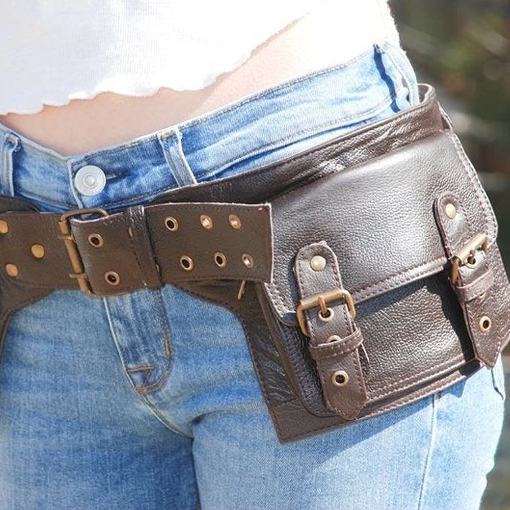 Waist Bag For Women Retro Adjustable Strap Outdoor Belt Satchel