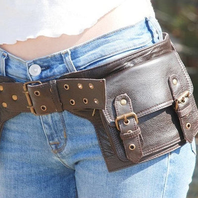 Waist Bag For Women Retro Adjustable Strap Outdoor Belt Satchel