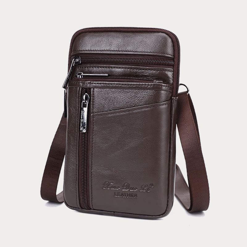 Messenger Bag For Men Mini Ultra Thin Leather Shoulder Bag