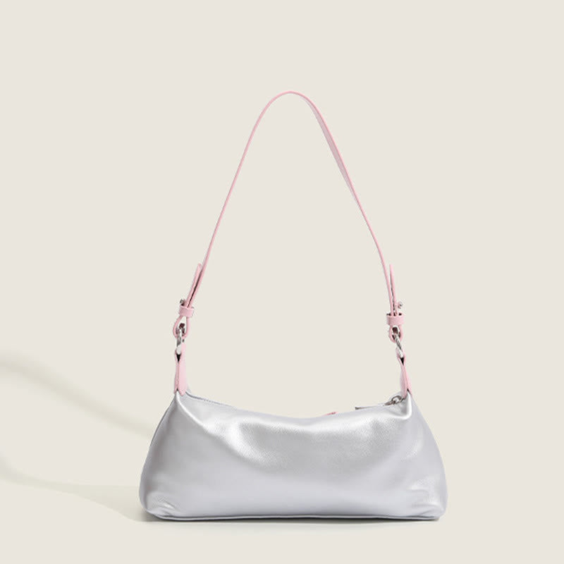 Shoulder Bag For Women Light Color Vegan Leather Daily Purse