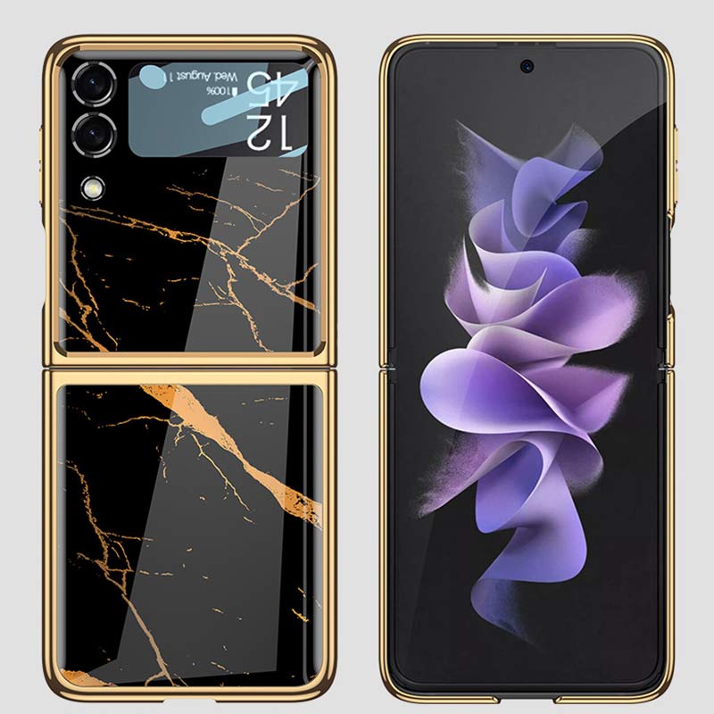 Samsung Galaxy Z Flip 3 Case Floral Premium Thin Transparent Hard PC Phone Cover