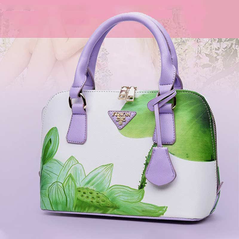 Women Floral Print Demo Satchel Handbag Crossbody Bag Shoulder Purse