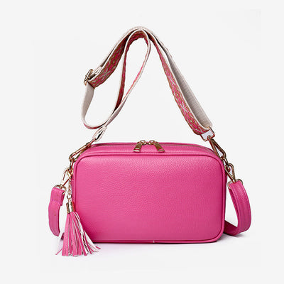 Crossbody Bag For Women Tassel Solid Color Casual Leather Bag