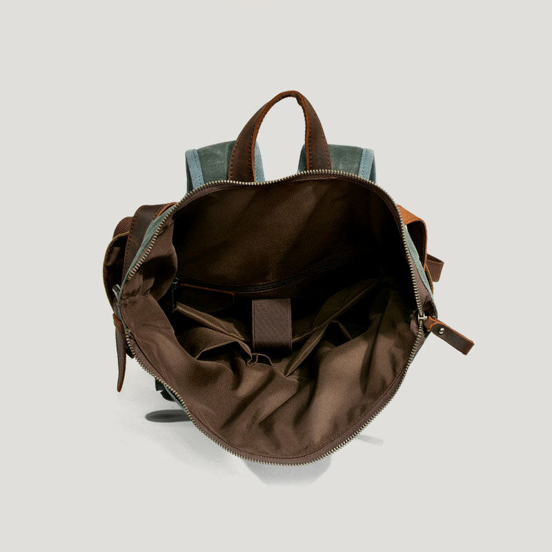 Retro Large Canvas Backpack Multi-Pocket Waterproof Travel Backpack Fit 15.6'' Laptop
